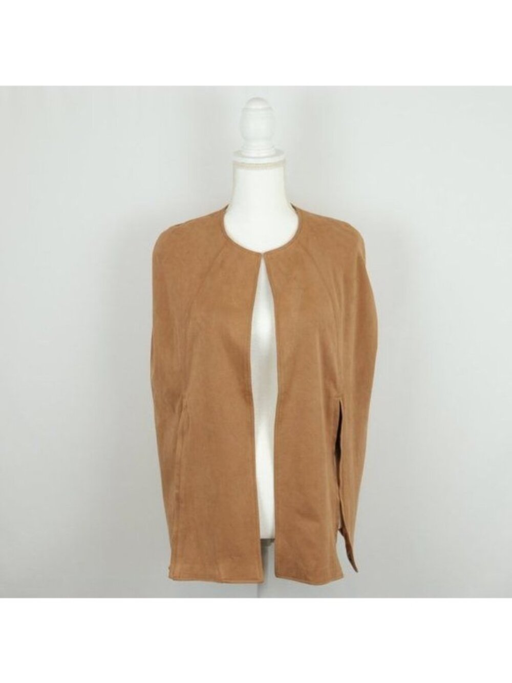 Anthropologie Andersen & Lauth Women's Tan One Size Vegan Leather Open Front Cap